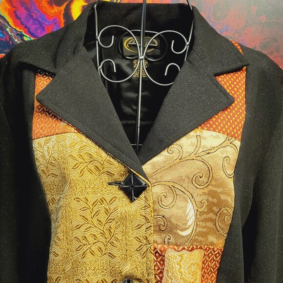 Alex Kim Vintage ~ Sz S ~ Patchwork Button Front Jacket~Excellent/New Condition - Picture 6 of 8